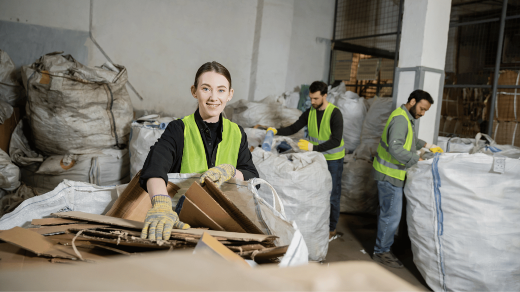 A team of cleaners removing junk and clutter.