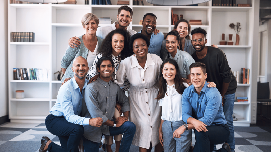 A group photo of team members.